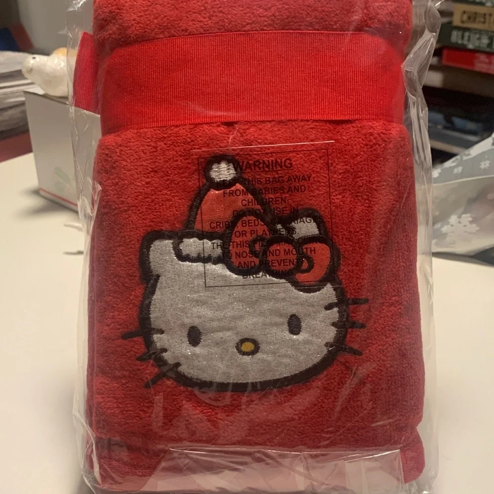 Hello Kitty Festive Holiday Red Hand Towels